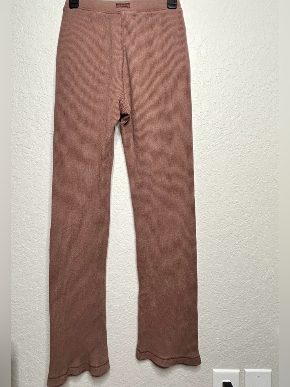 SKIMS Cozy Waffle Knit Lounge Pants Mocha Brown XS - Picture 4 of 11